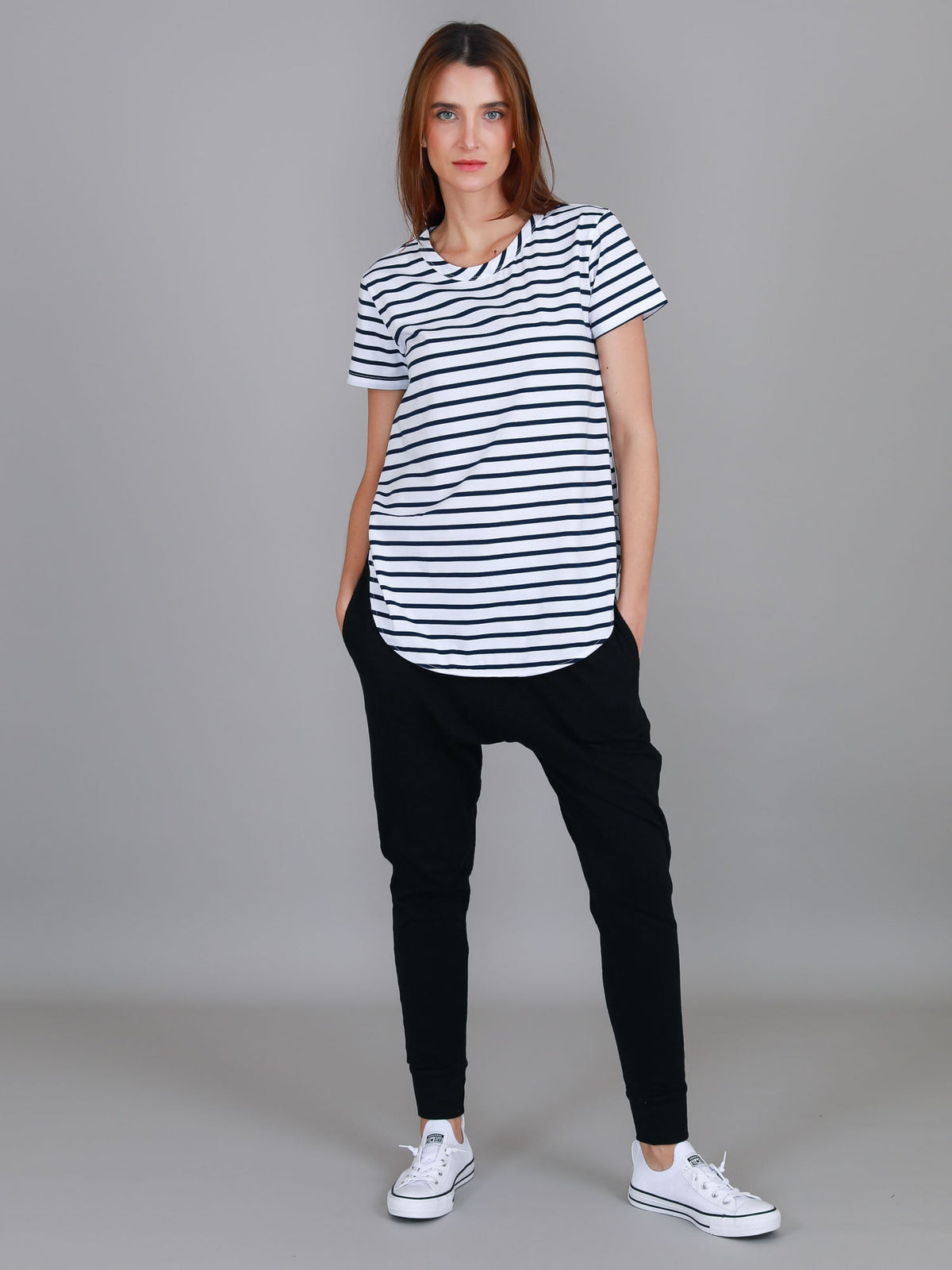 Elwood | Women's Curved Hem T-Shirt – Cotton Slub Jersey