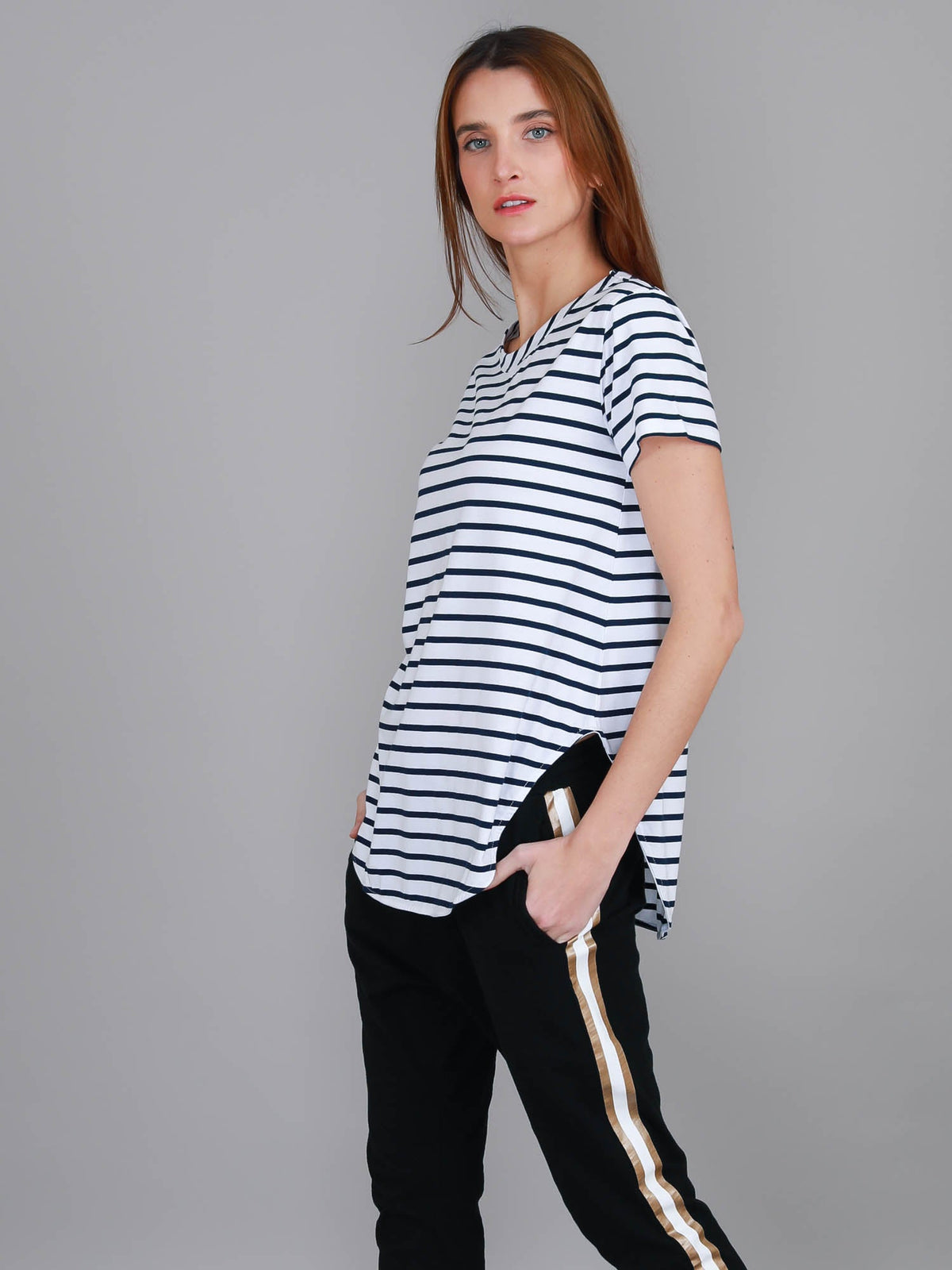Elwood | Women's Curved Hem T-Shirt – Cotton Slub Jersey
