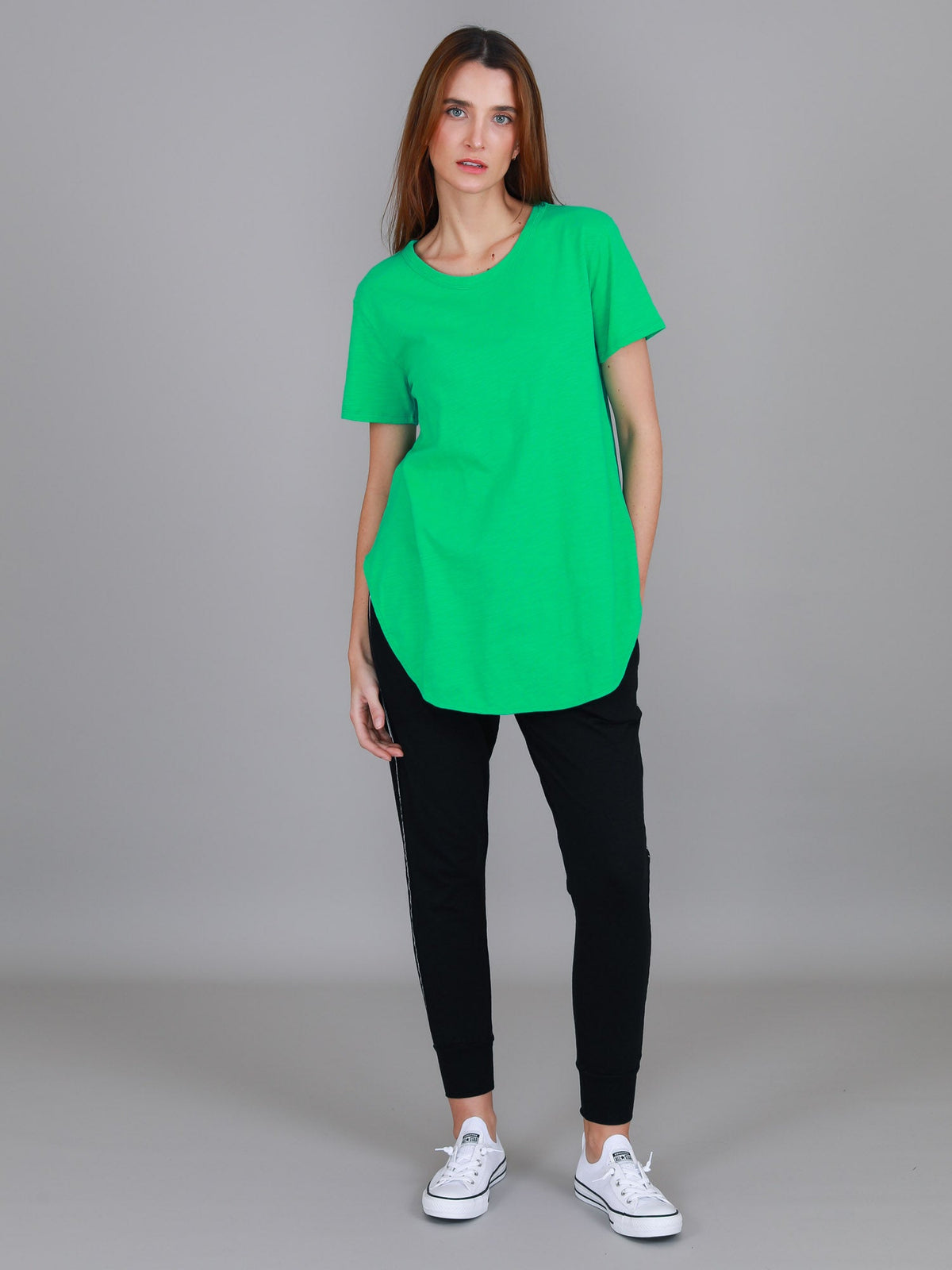Elwood | Women's Curved Hem T-Shirt – Cotton Slub Jersey