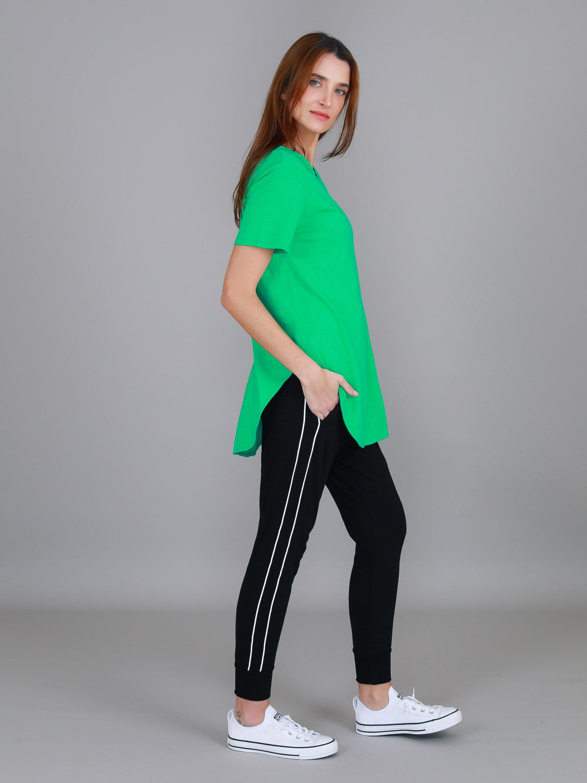 Elwood | Women's Curved Hem T-Shirt – Cotton Slub Jersey