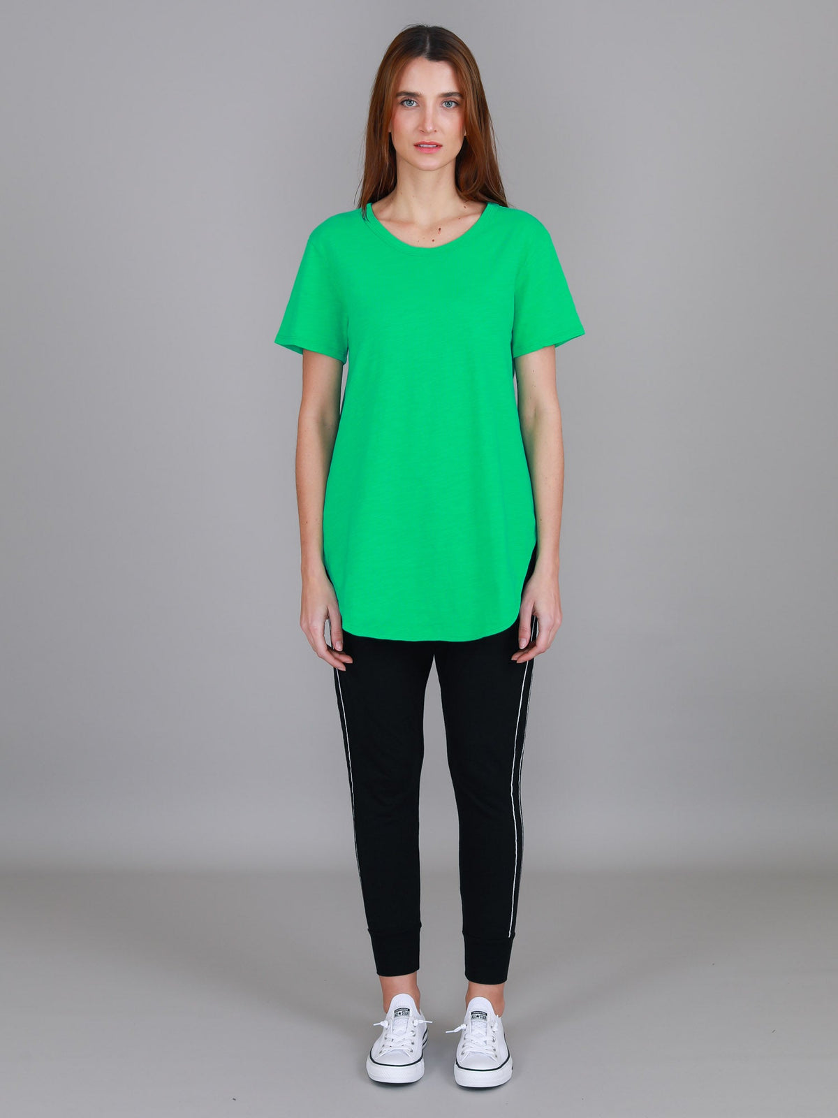 Elwood | Women's Curved Hem T-Shirt – Cotton Slub Jersey