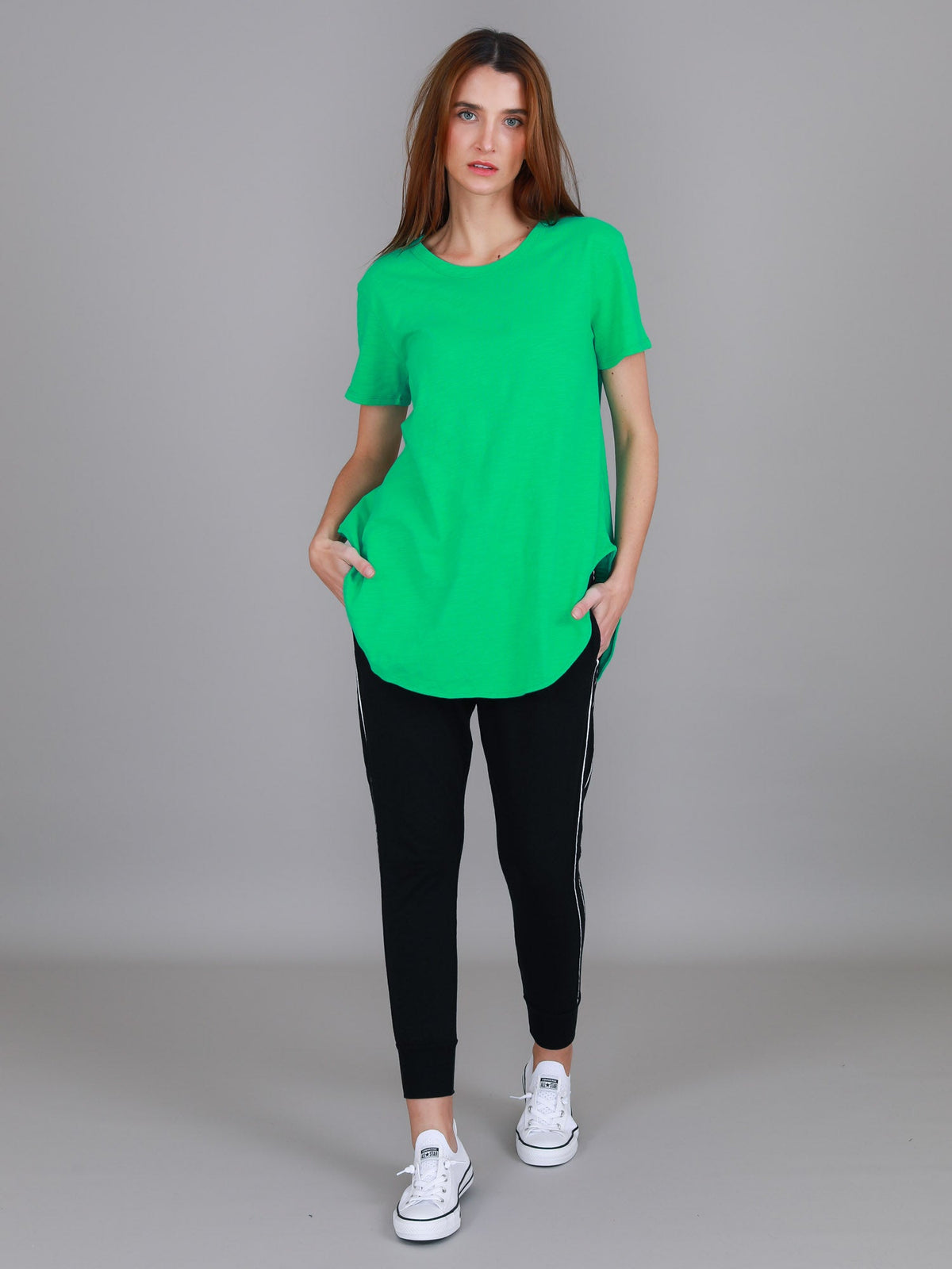 Elwood | Women's Curved Hem T-Shirt – Cotton Slub Jersey