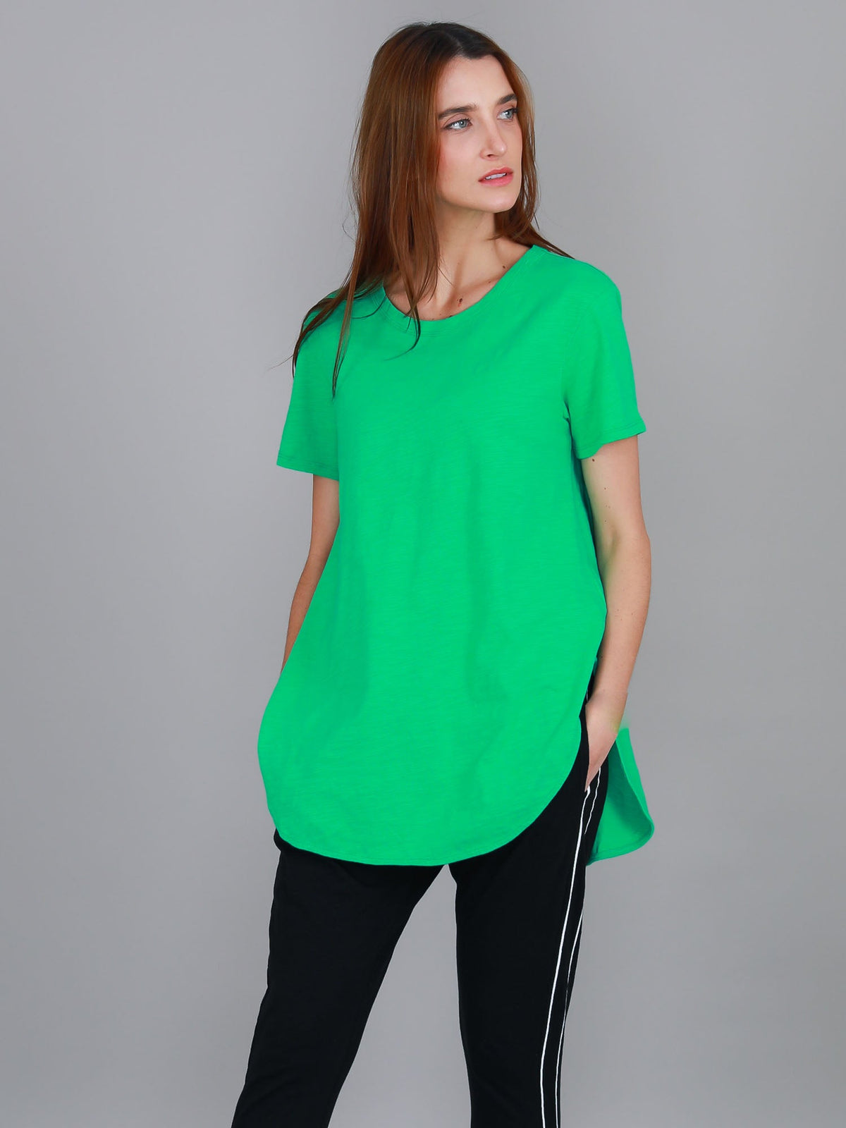 Elwood | Women's Curved Hem T-Shirt – Cotton Slub Jersey
