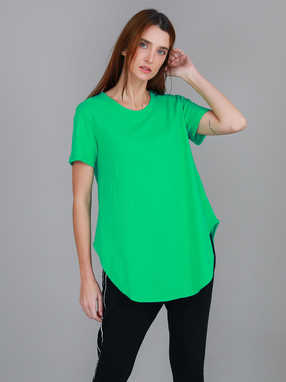Elwood | Women's Curved Hem T-Shirt – Cotton Slub Jersey