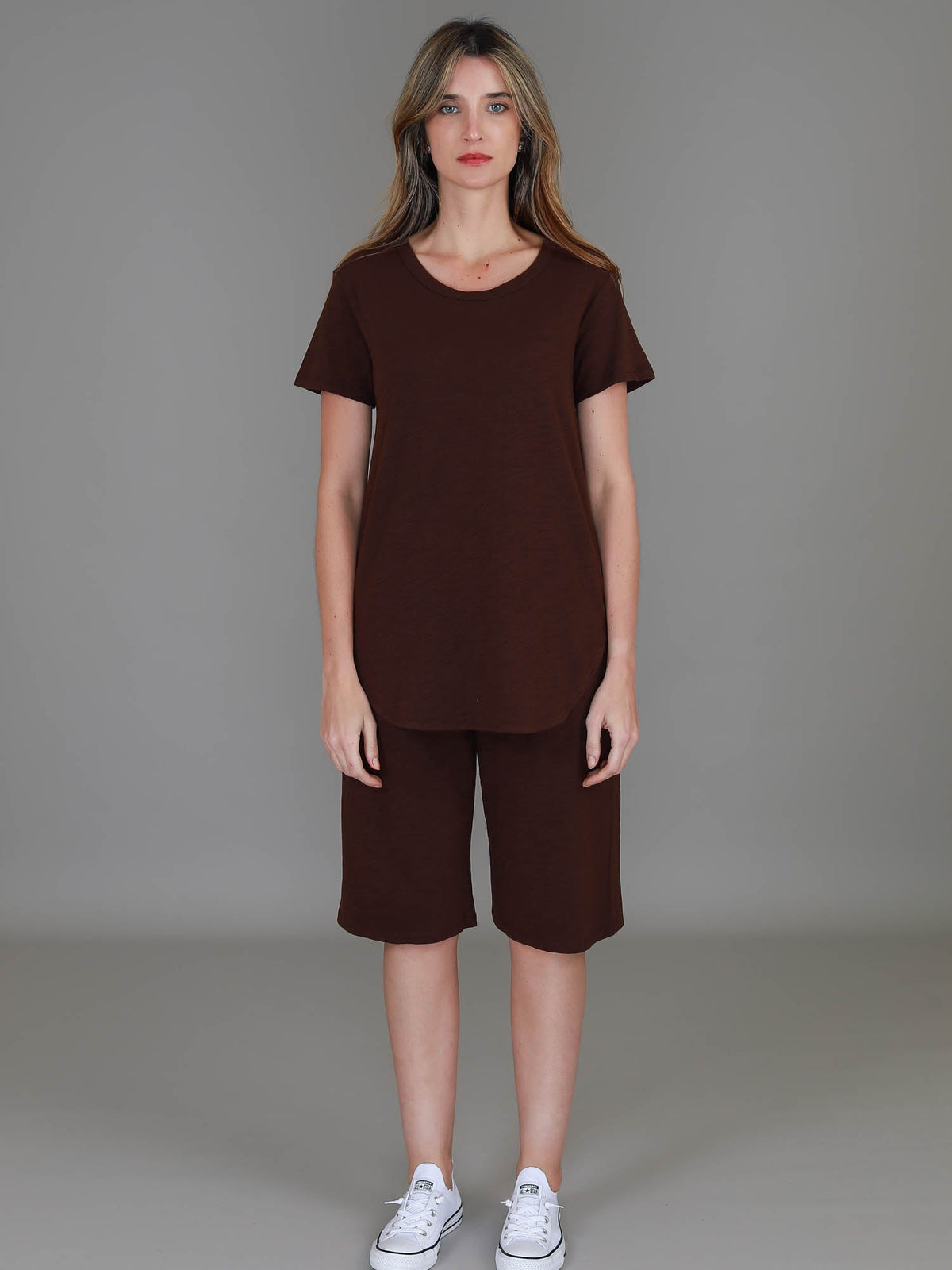 Elwood | Women's Curved Hem T-Shirt – Cotton Slub Jersey