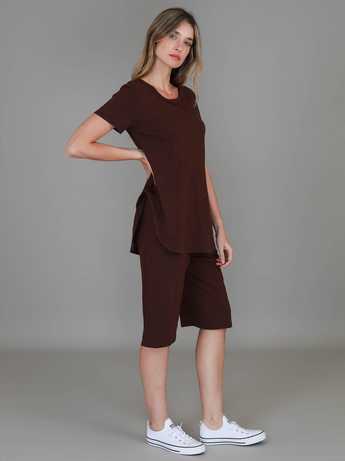 Elwood | Women's Curved Hem T-Shirt – Cotton Slub Jersey