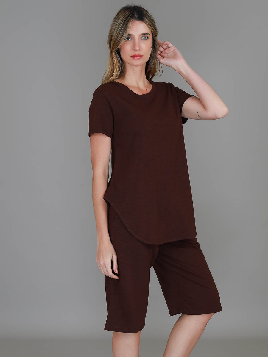 Elwood | Women's Curved Hem T-Shirt – Cotton Slub Jersey