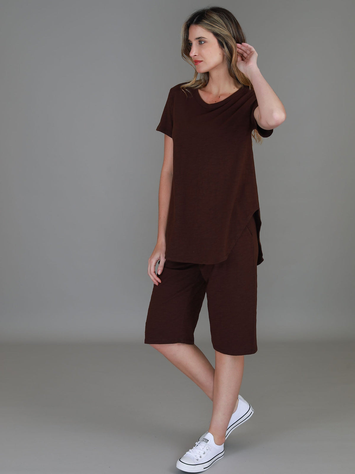 Elwood | Women's Curved Hem T-Shirt – Cotton Slub Jersey