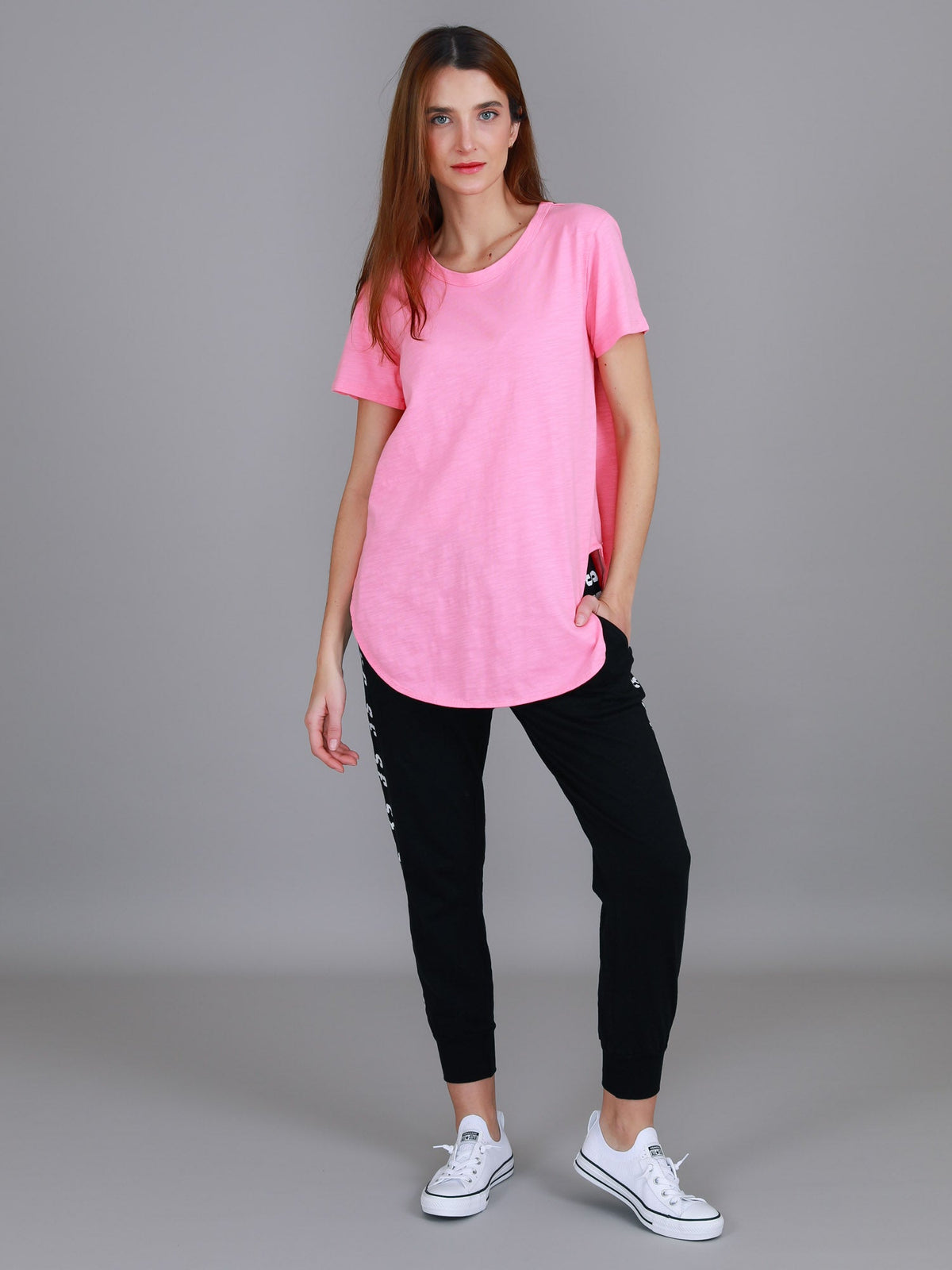 Elwood | Women's Curved Hem T-Shirt – Cotton Slub Jersey