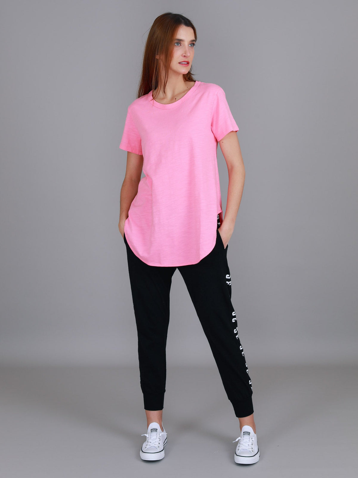 Elwood | Women's Curved Hem T-Shirt – Cotton Slub Jersey