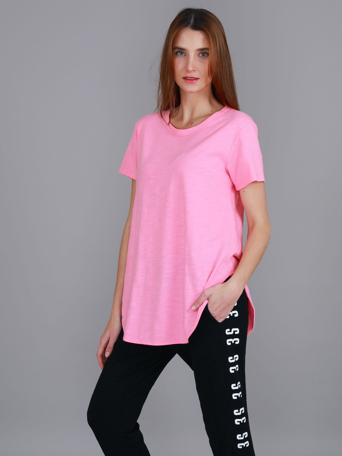Elwood | Women's Curved Hem T-Shirt – Cotton Slub Jersey
