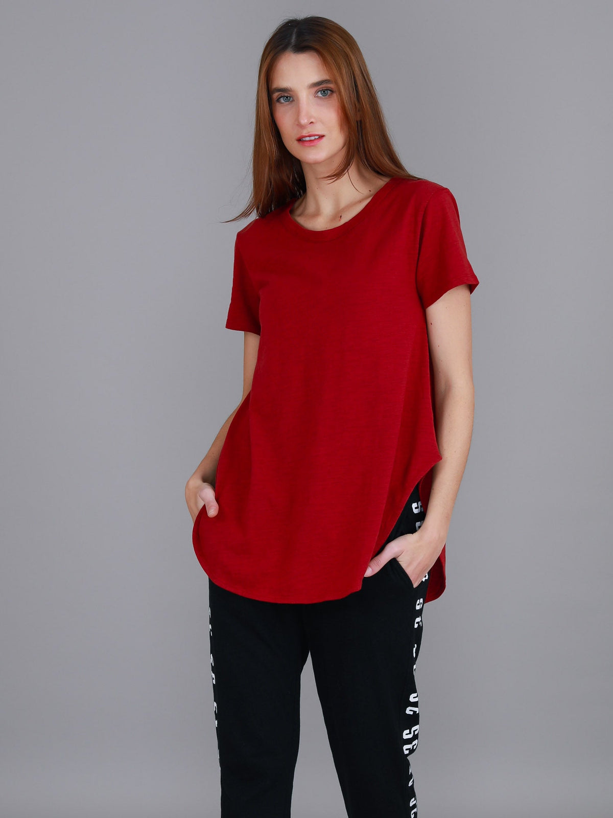 Elwood | Women's Curved Hem T-Shirt – Cotton Slub Jersey