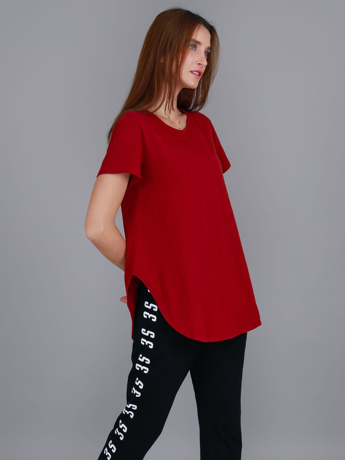Elwood | Women's Curved Hem T-Shirt – Cotton Slub Jersey