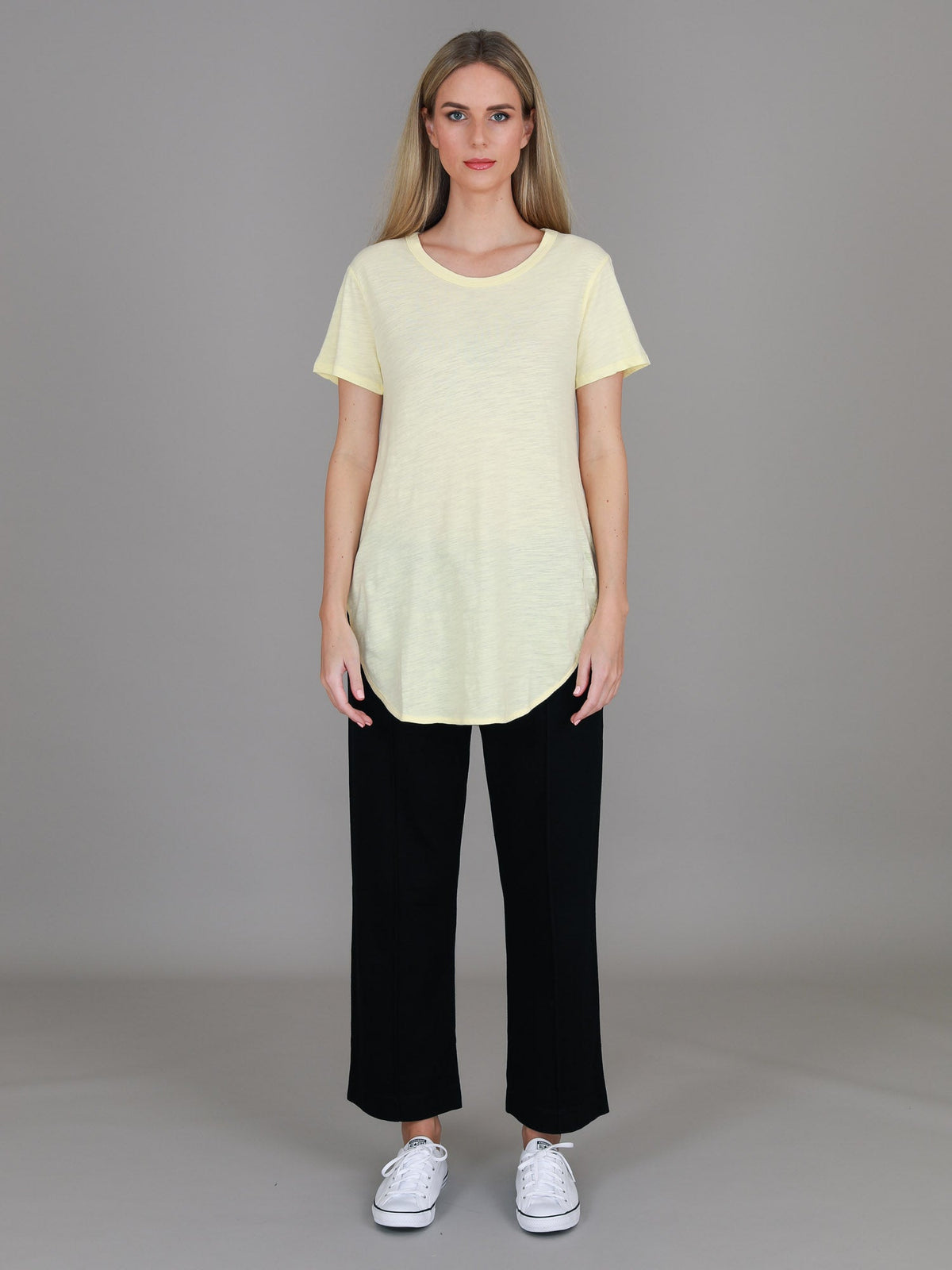 Elwood | Women's Curved Hem T-Shirt – Cotton Slub Jersey