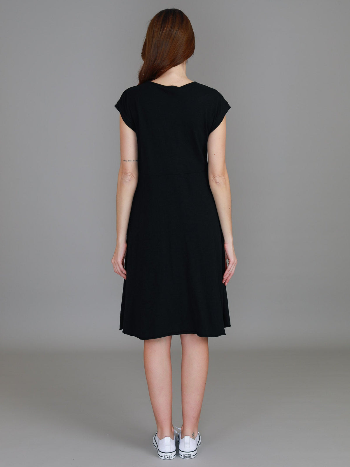 Evelyn | Women's Knee-Length Dress with Pockets – Cotton Jersey