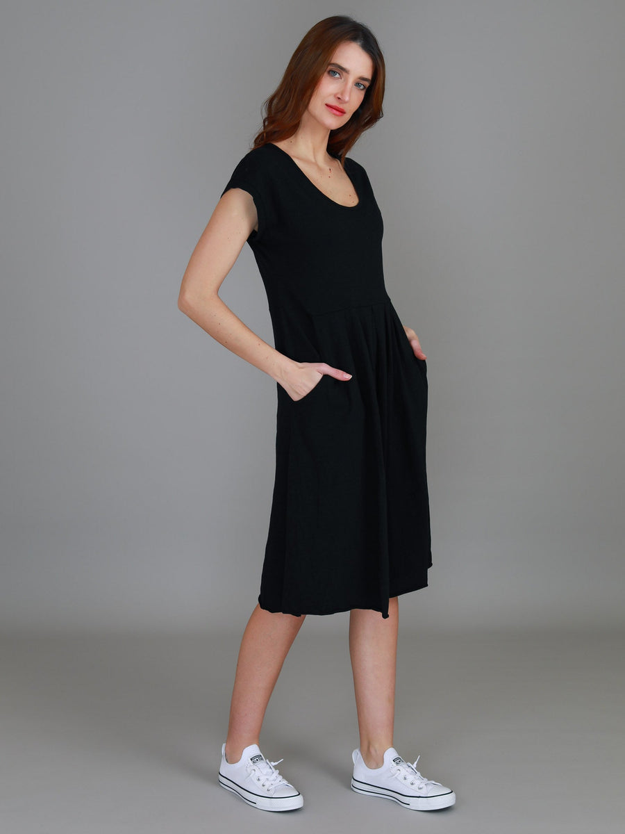 Evelyn | Women's Knee-Length Dress with Pockets – Cotton Jersey