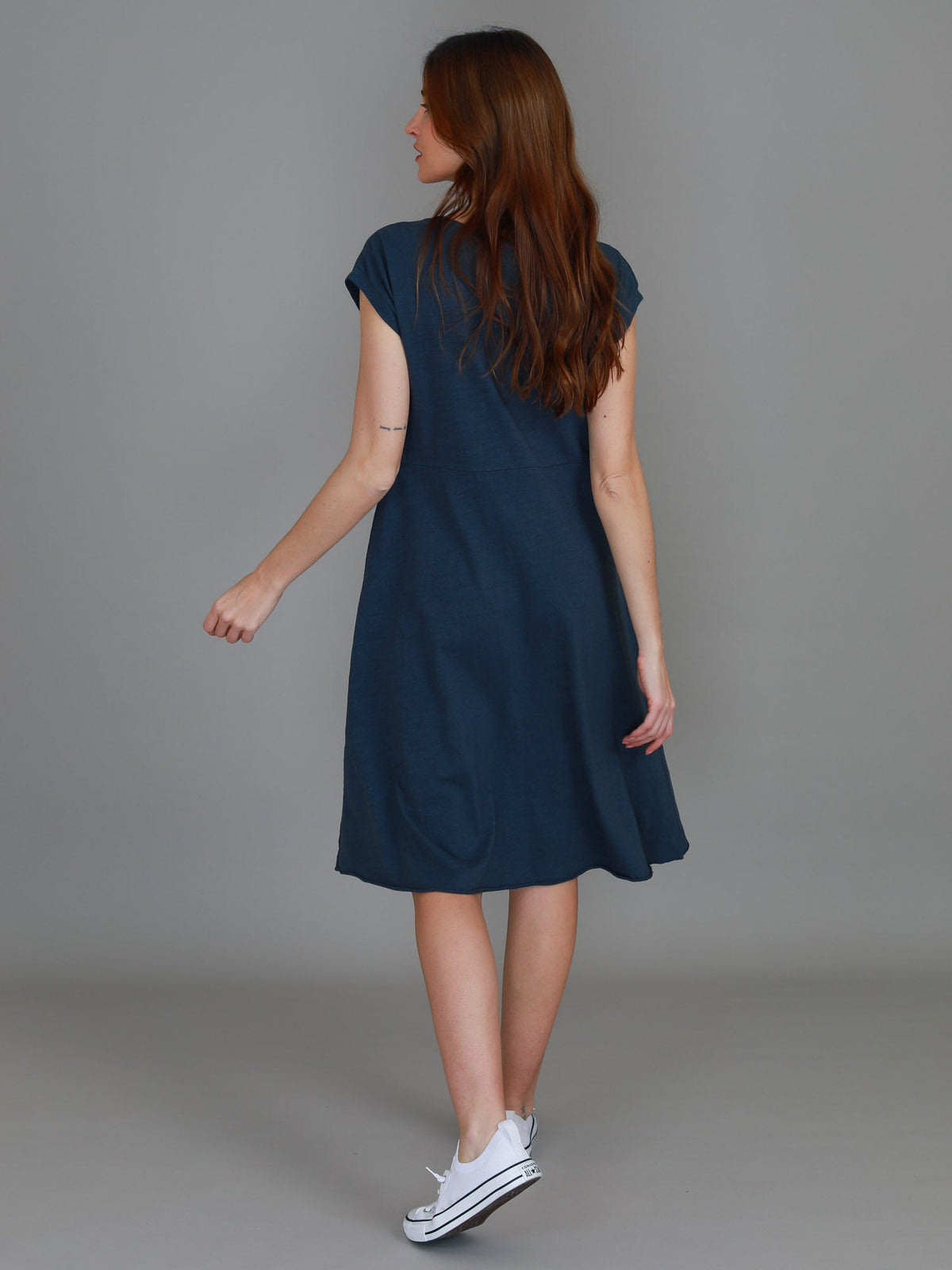 Evelyn | Women's Knee-Length Dress with Pockets – Cotton Jersey
