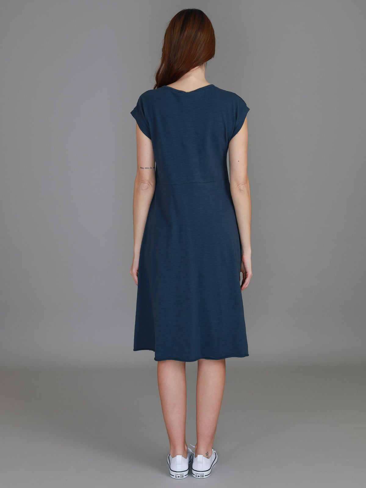 Evelyn | Women's Knee-Length Dress with Pockets – Cotton Jersey