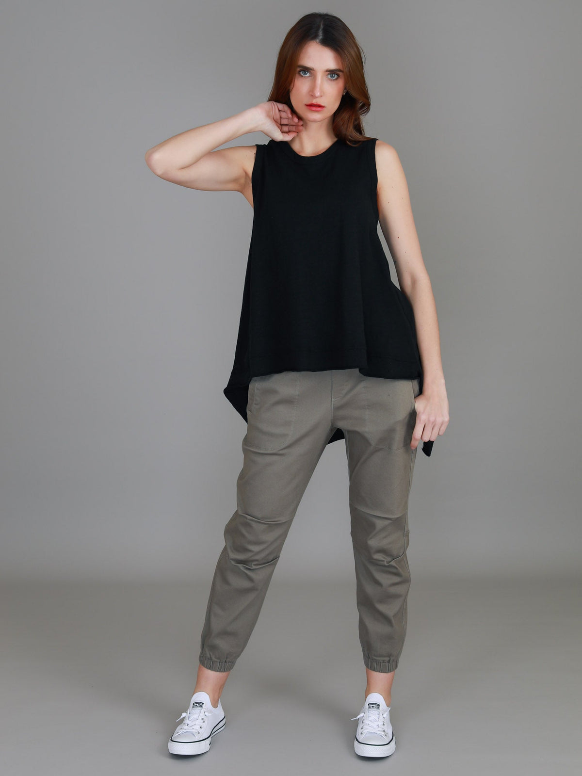 Raven Asymmetrical Hem Tank Top