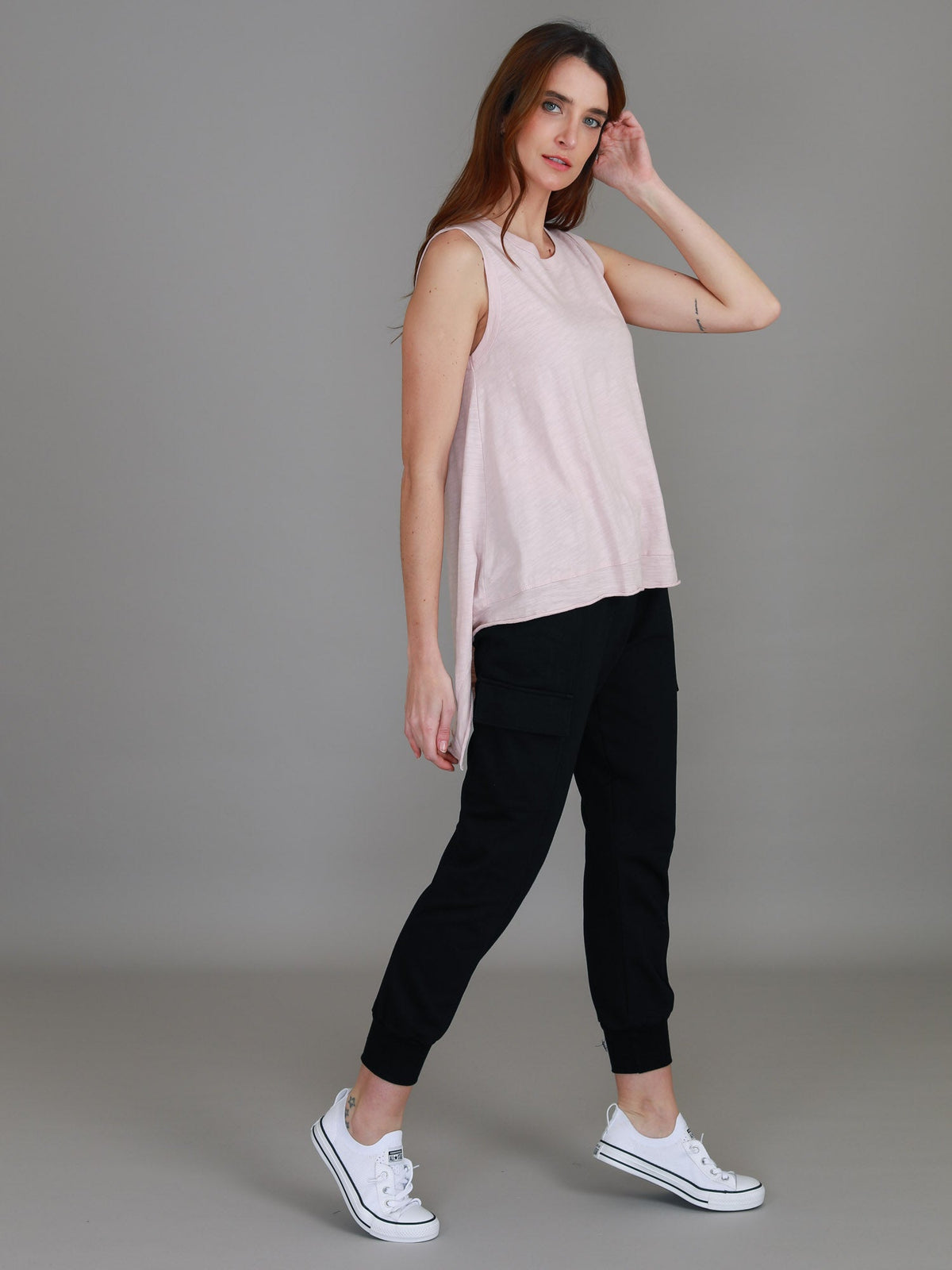 Raven Asymmetrical Hem Tank Top