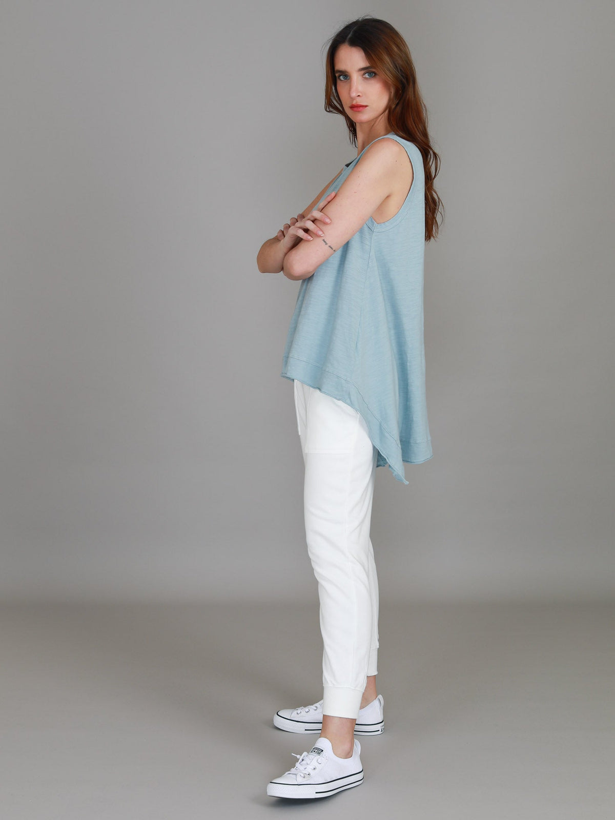 Raven Asymmetrical Hem Tank Top