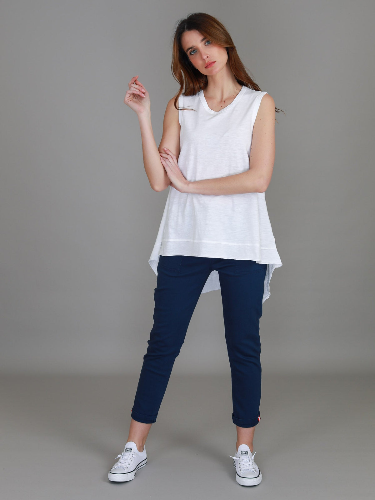 Raven Asymmetrical Hem Tank Top