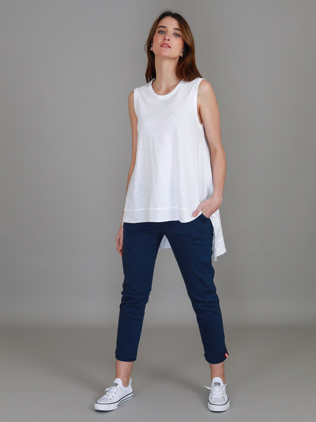 Raven Asymmetrical Hem Tank Top
