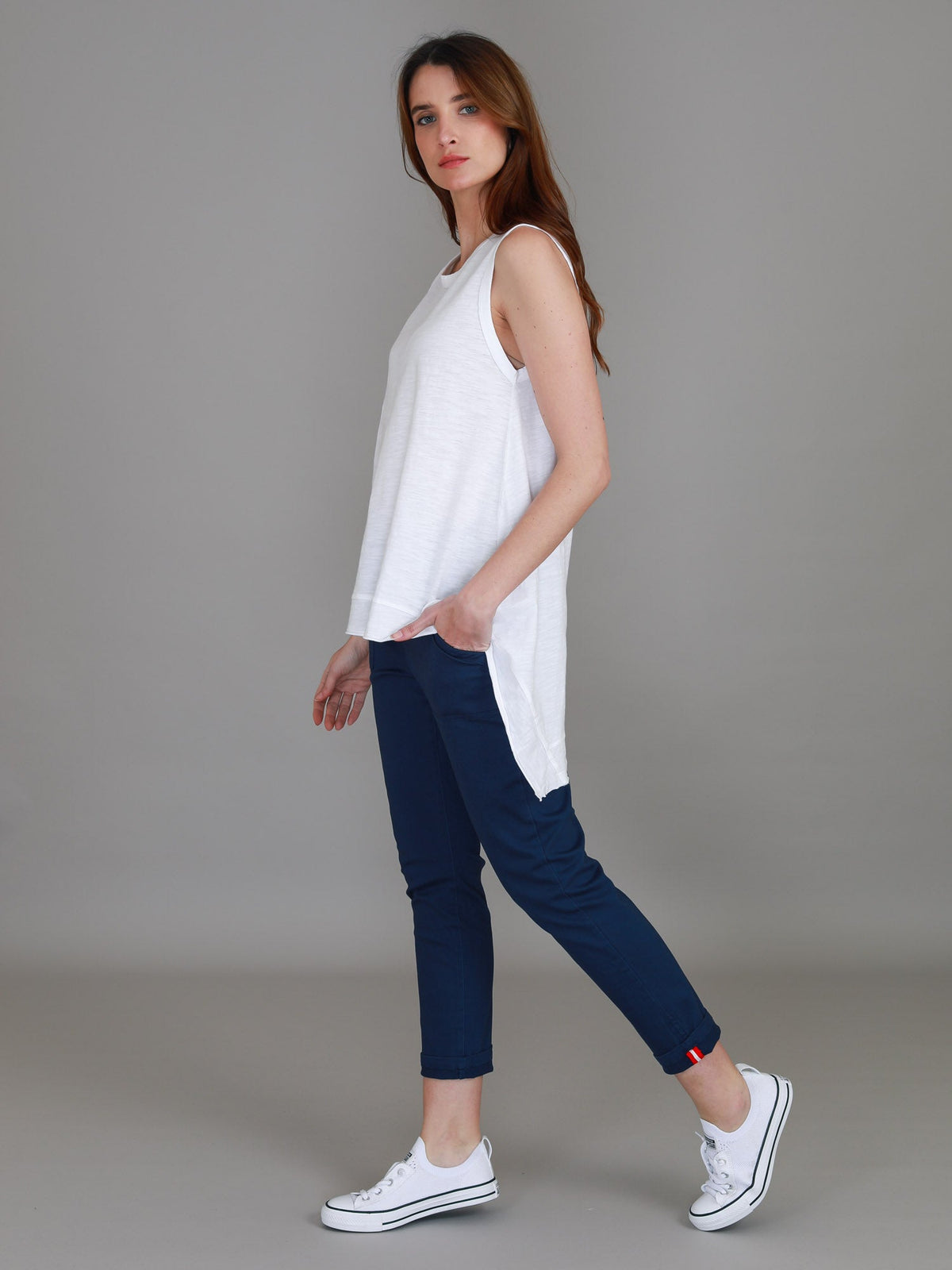 Raven Asymmetrical Hem Tank Top