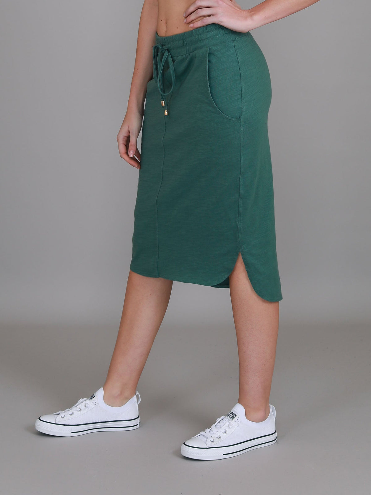 Olivia | Women's Drawstring Pencil Skirt – Cotton Jersey