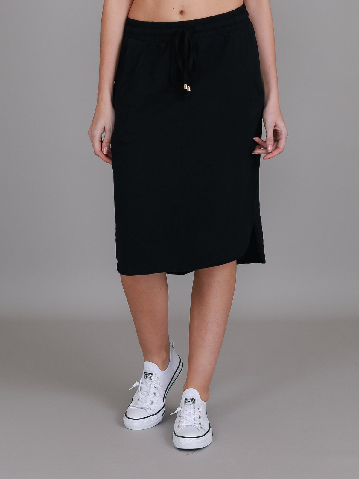 Olivia | Women's Drawstring Pencil Skirt – Cotton Jersey