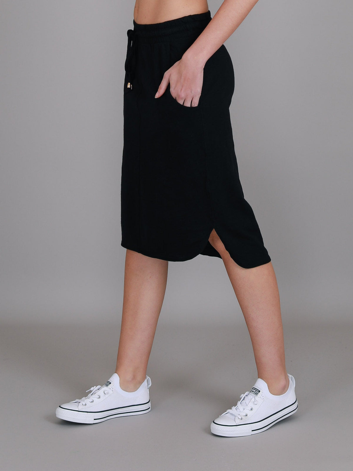 Olivia | Women's Drawstring Pencil Skirt – Cotton Jersey
