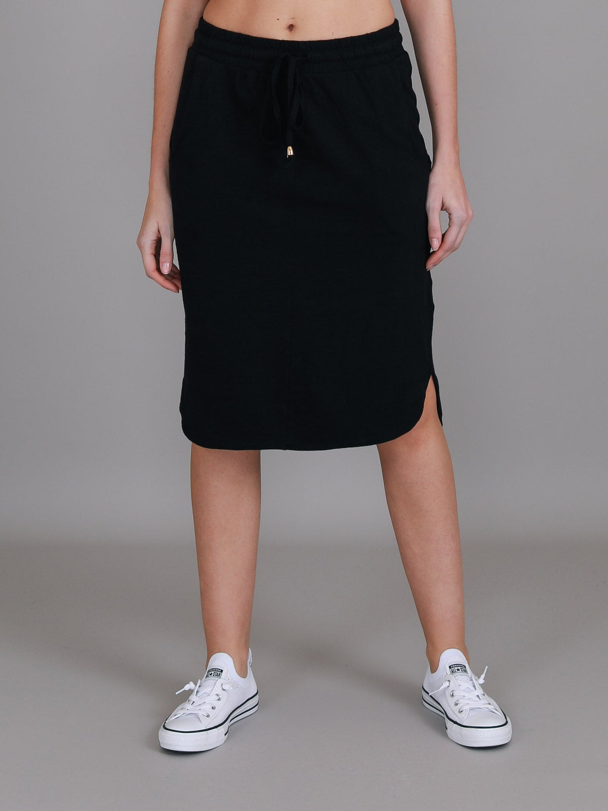 Olivia | Women's Drawstring Pencil Skirt – Cotton Jersey