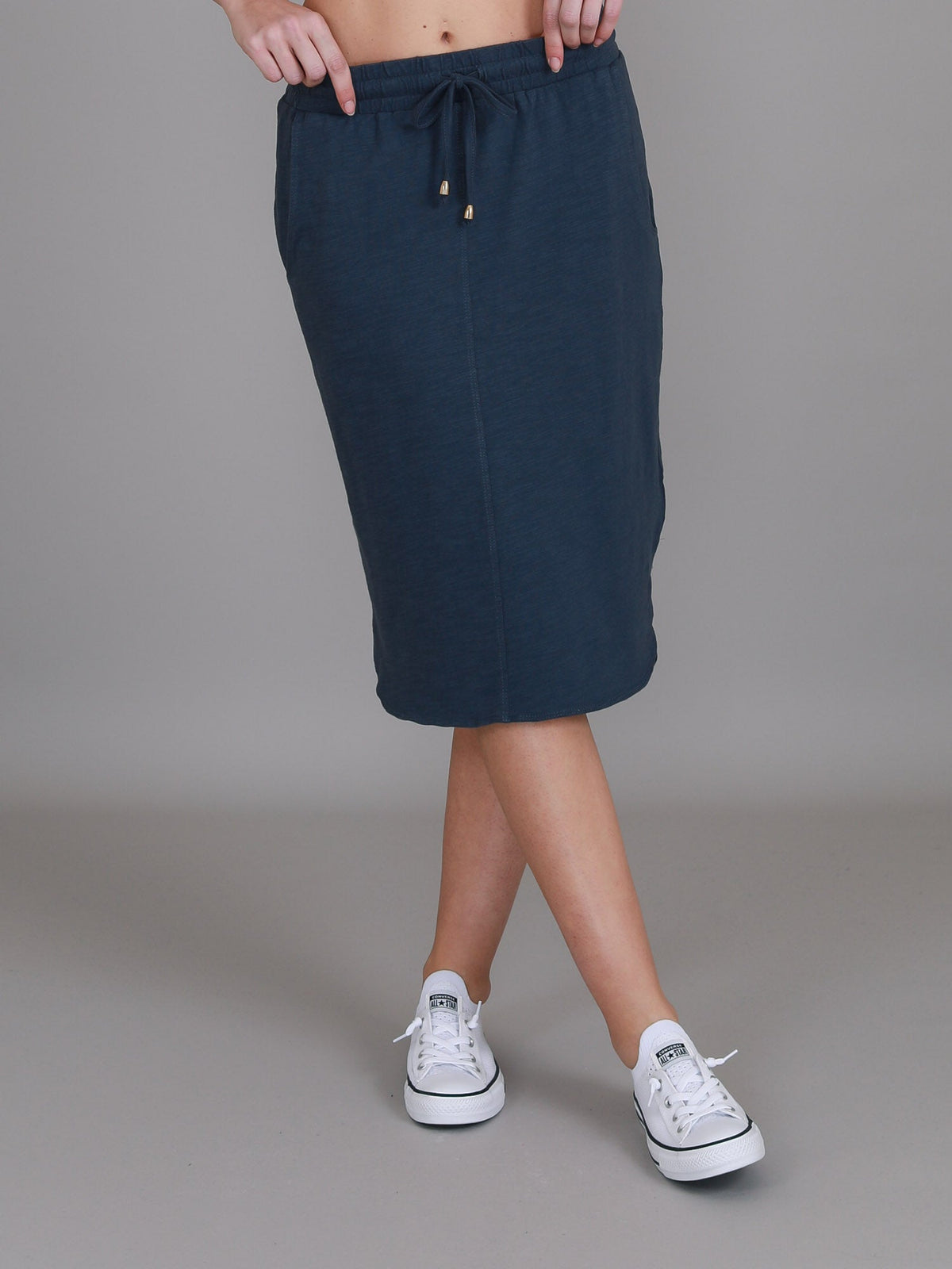 Olivia | Women's Drawstring Pencil Skirt – Cotton Jersey