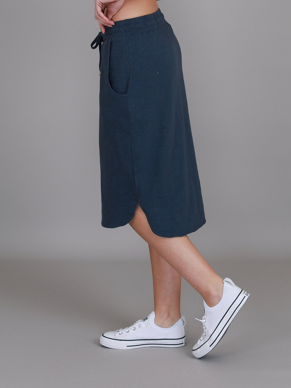 Olivia | Women's Drawstring Pencil Skirt – Cotton Jersey