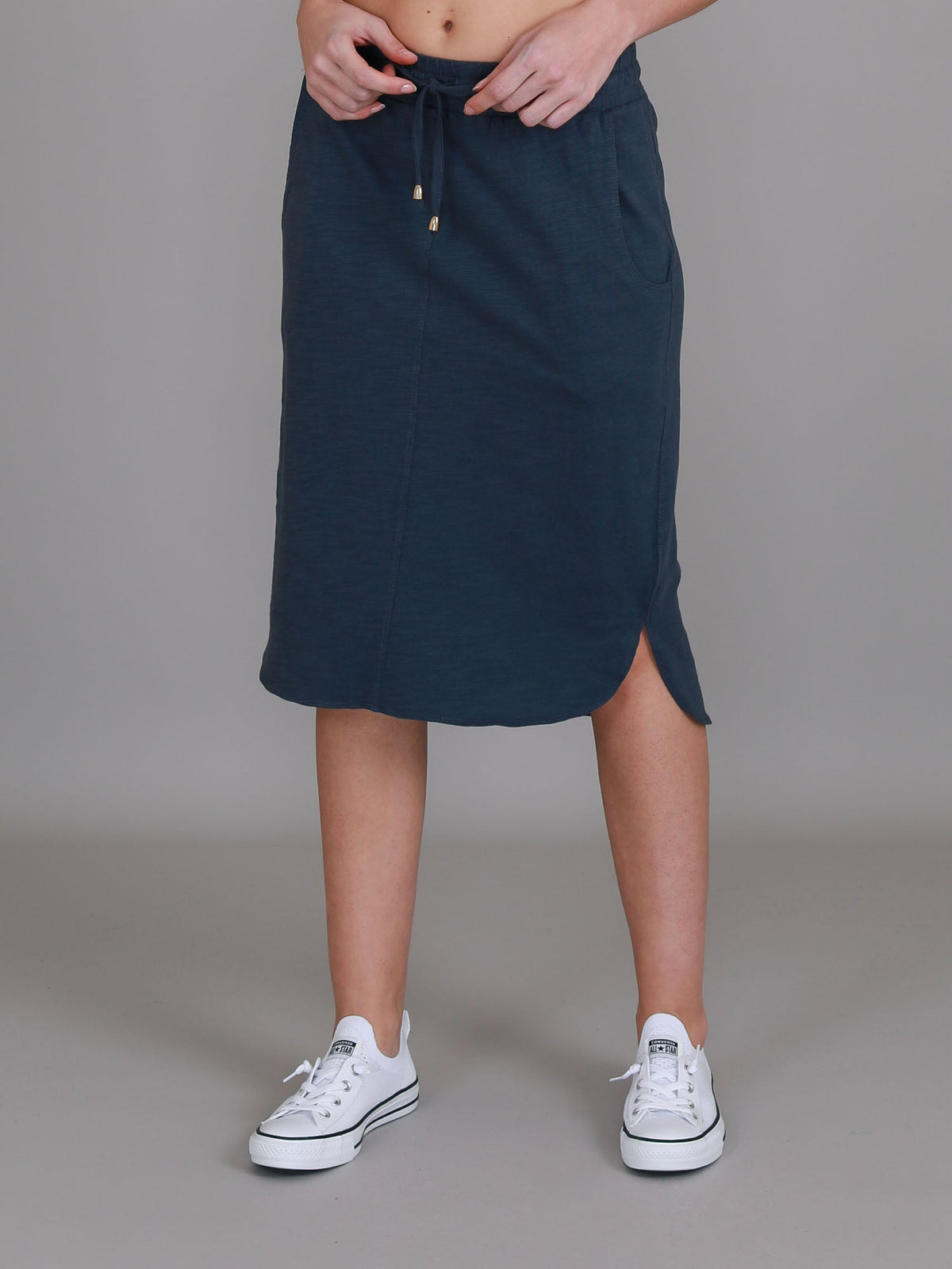 Olivia | Women's Drawstring Pencil Skirt – Cotton Jersey