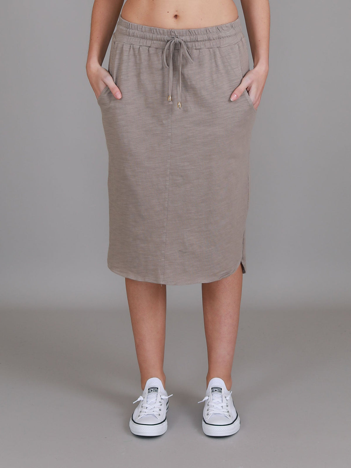 Olivia | Women's Drawstring Pencil Skirt – Cotton Jersey
