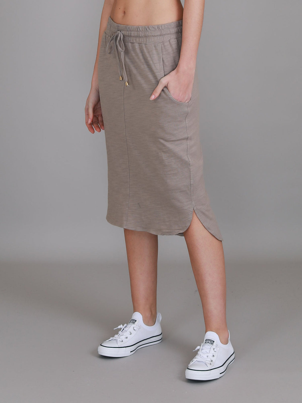 Olivia | Women's Drawstring Pencil Skirt – Cotton Jersey