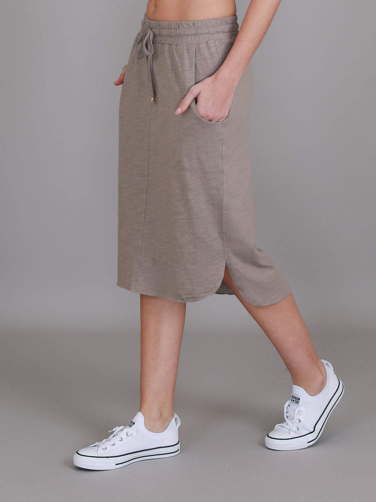 Olivia | Women's Drawstring Pencil Skirt – Cotton Jersey