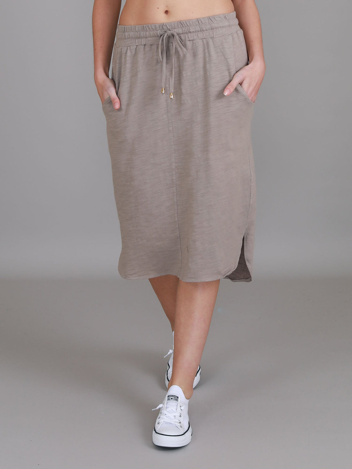 Olivia | Women's Drawstring Pencil Skirt – Cotton Jersey