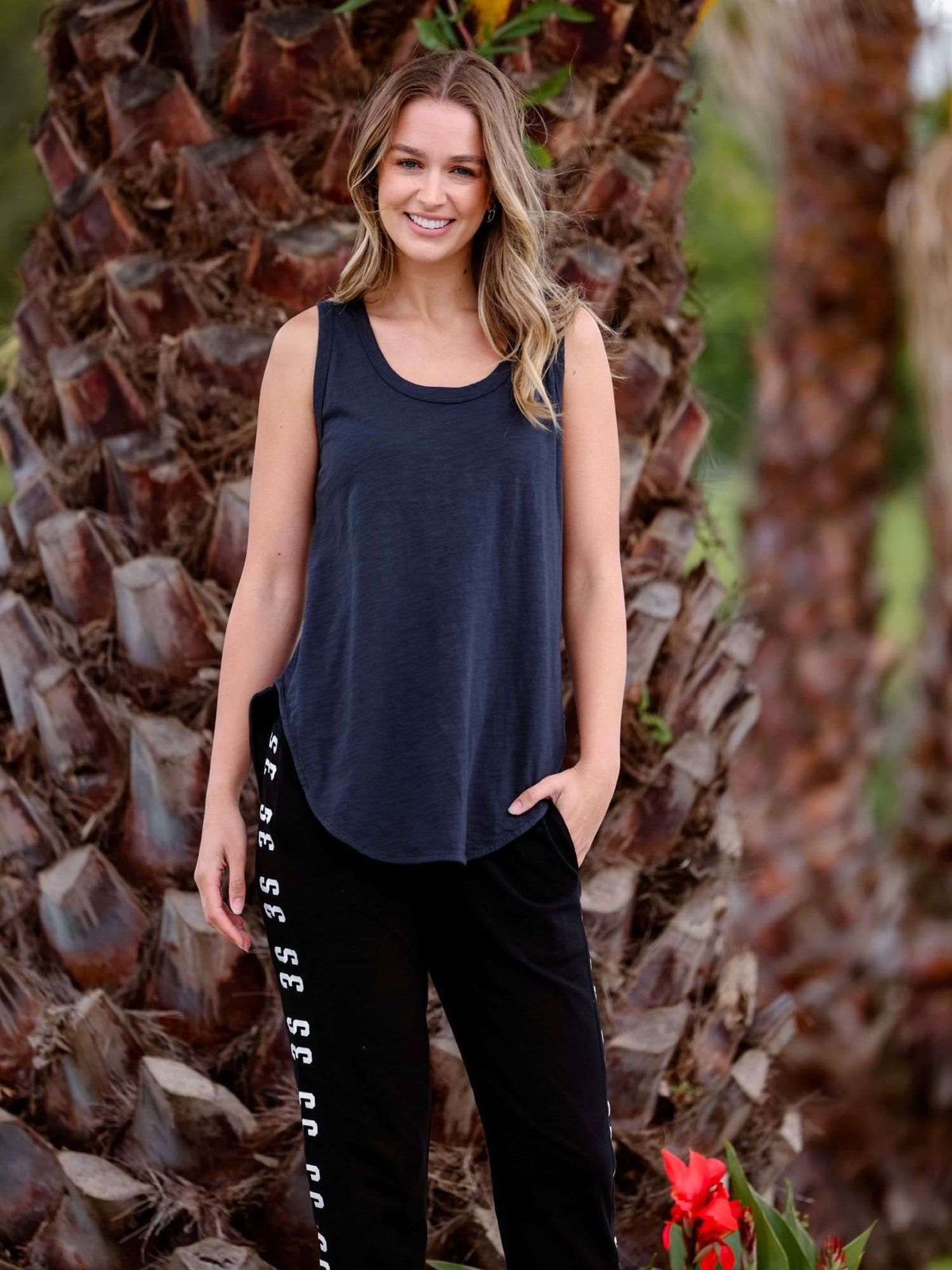 Fifi | Women's Longline Tank Top - Cotton Jersey