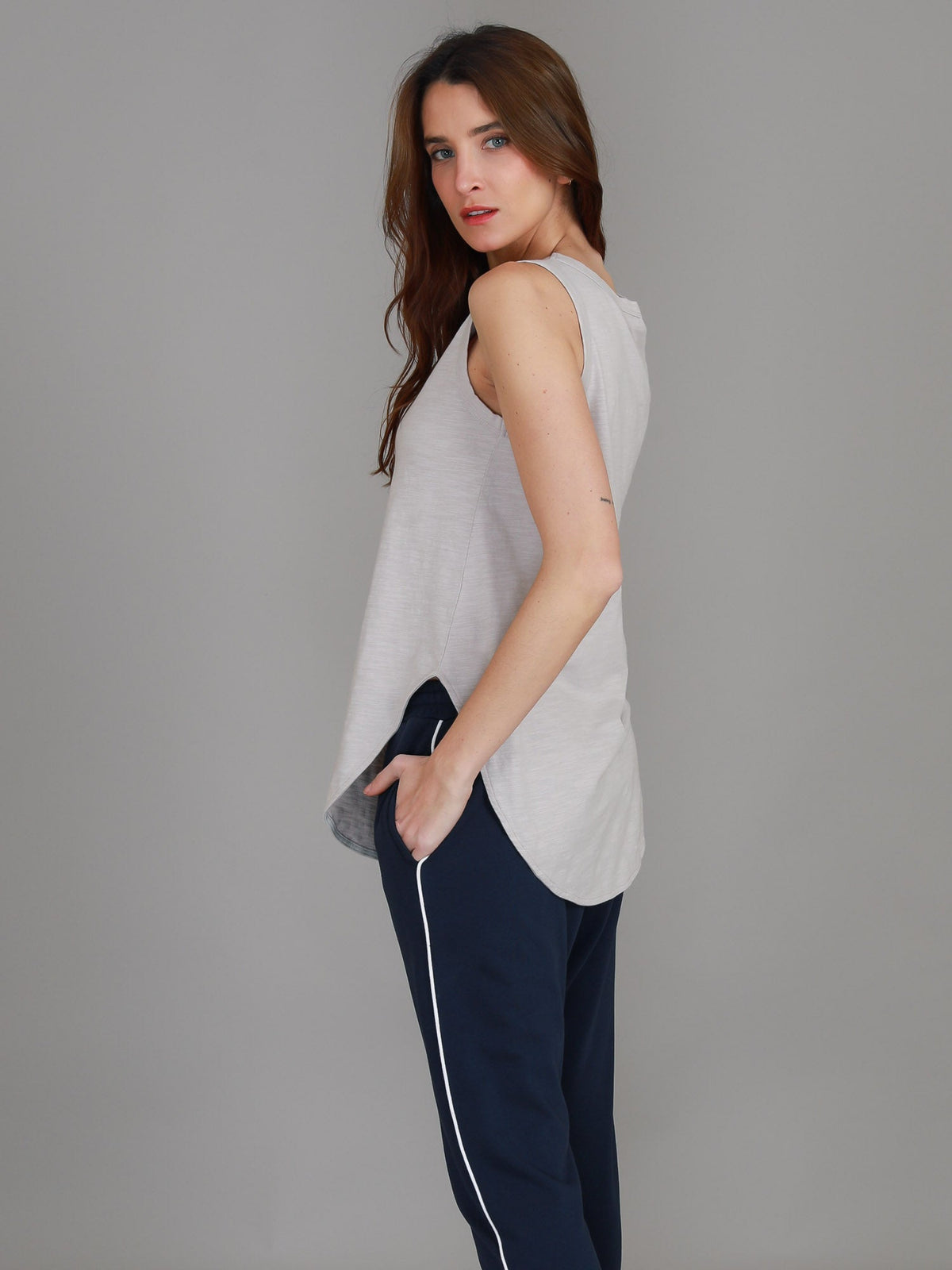 Fifi | Women's Longline Tank Top - Cotton Jersey