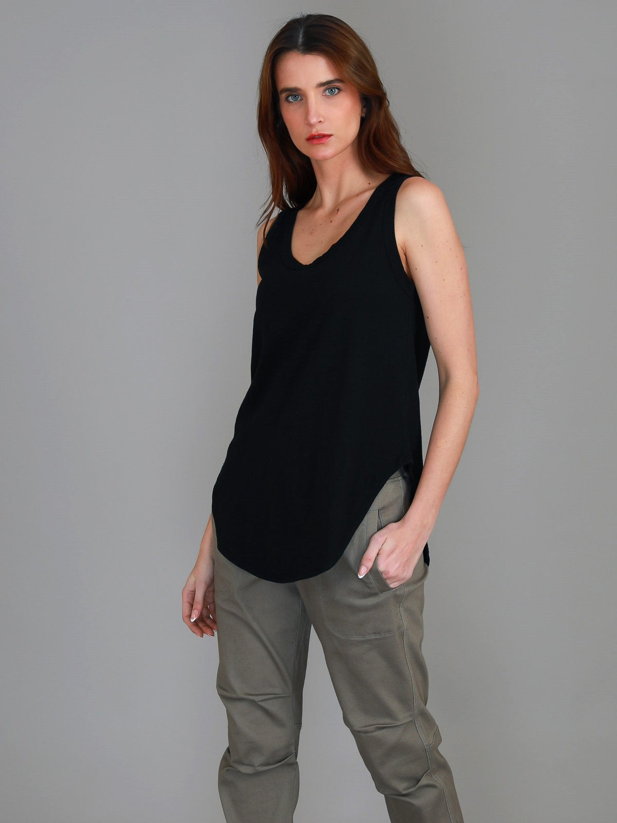 Fifi | Women's Longline Tank Top - Cotton Jersey