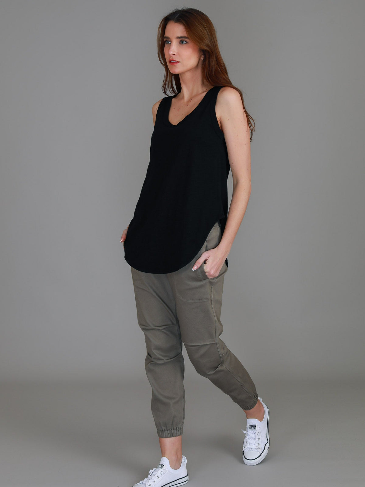 Fifi | Women's Longline Tank Top - Cotton Jersey