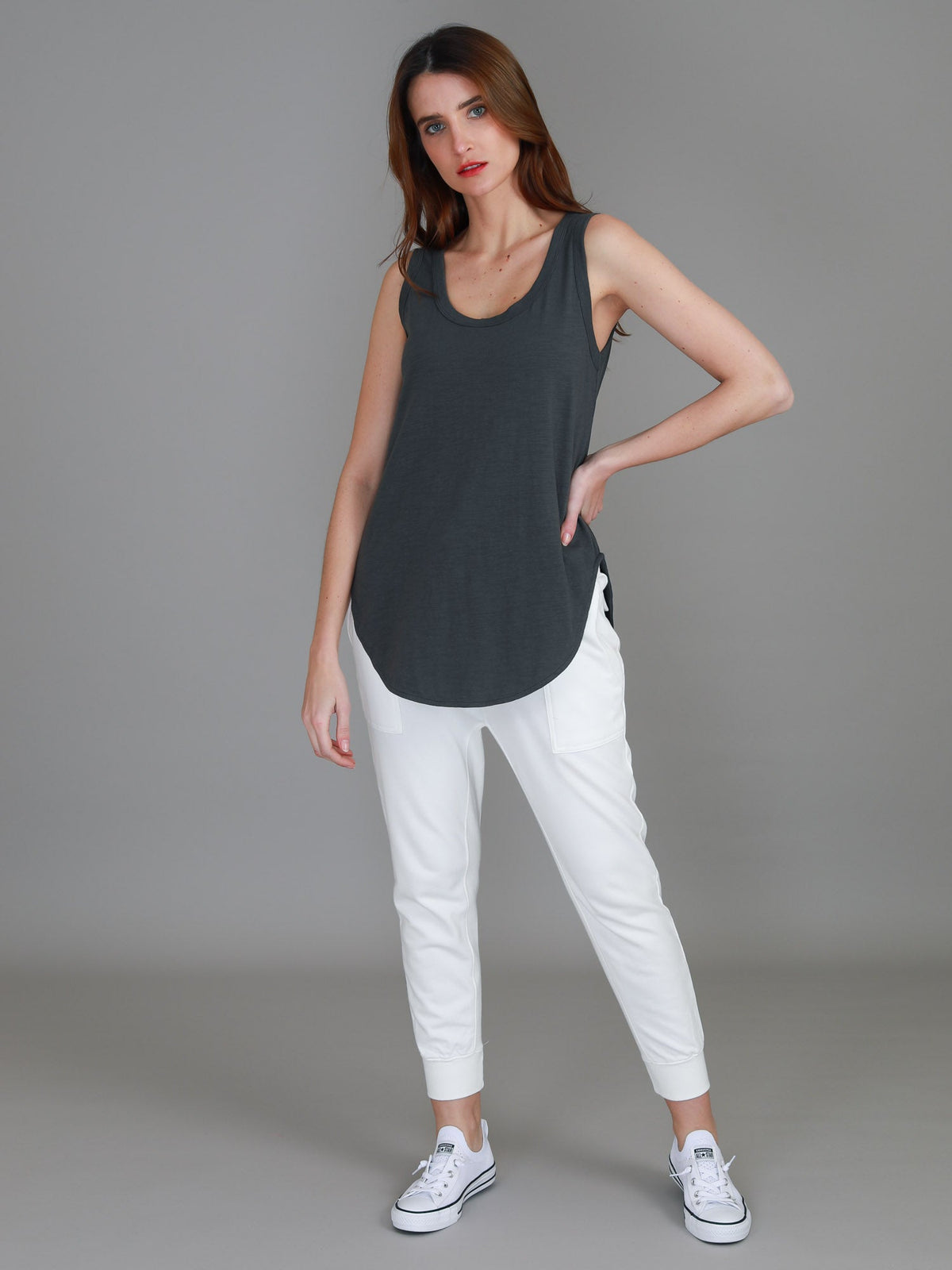 Fifi | Women's Longline Tank Top - Cotton Jersey