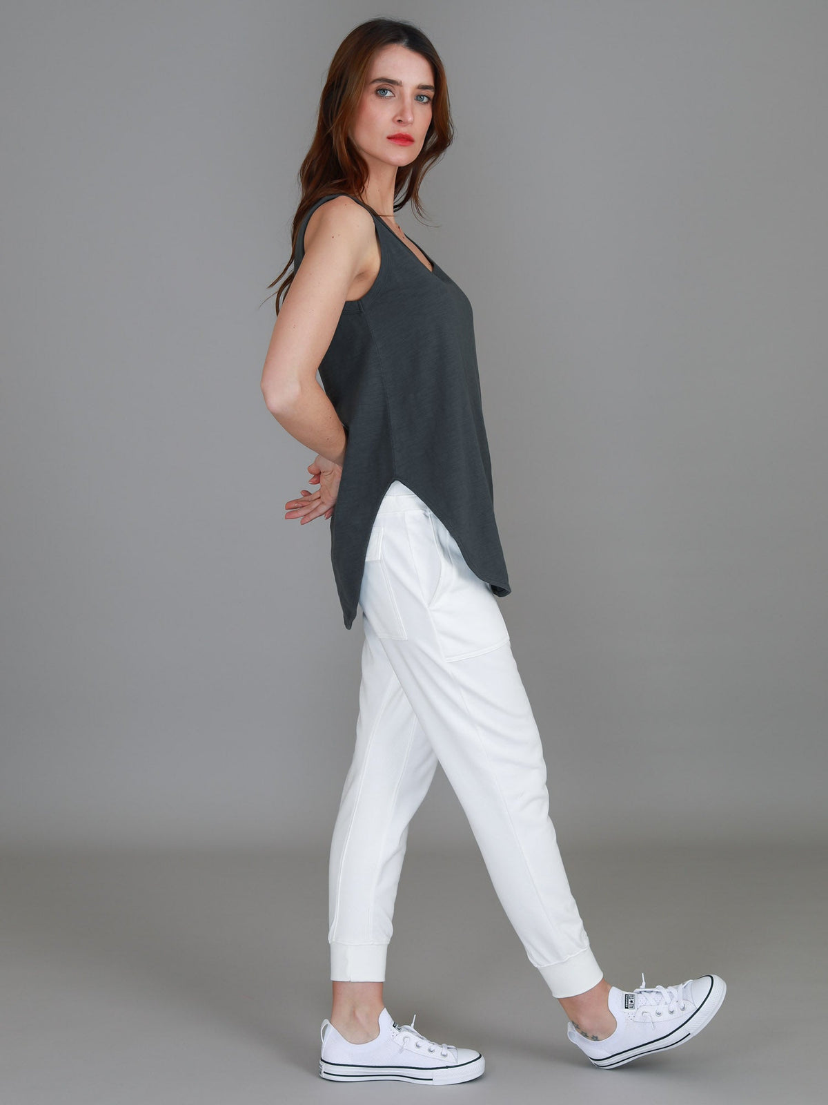 Fifi | Women's Longline Tank Top - Cotton Jersey