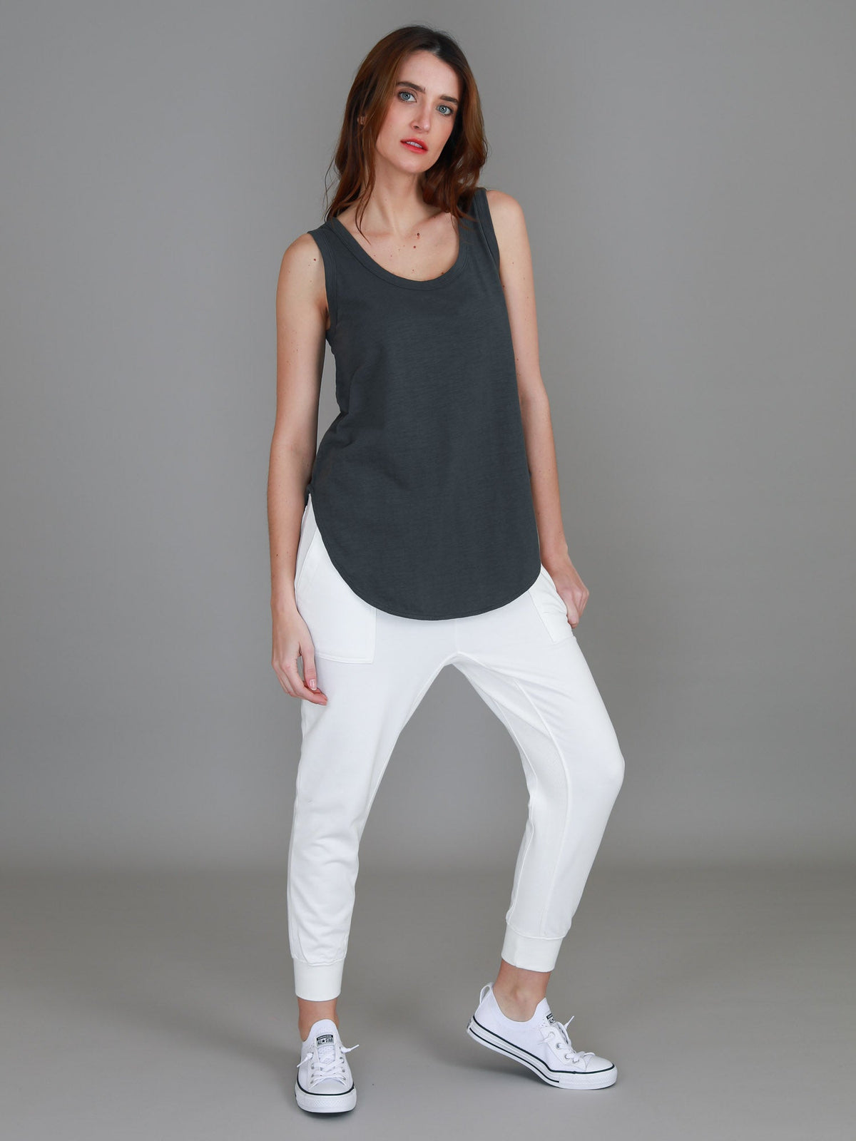 Fifi | Women's Longline Tank Top - Cotton Jersey