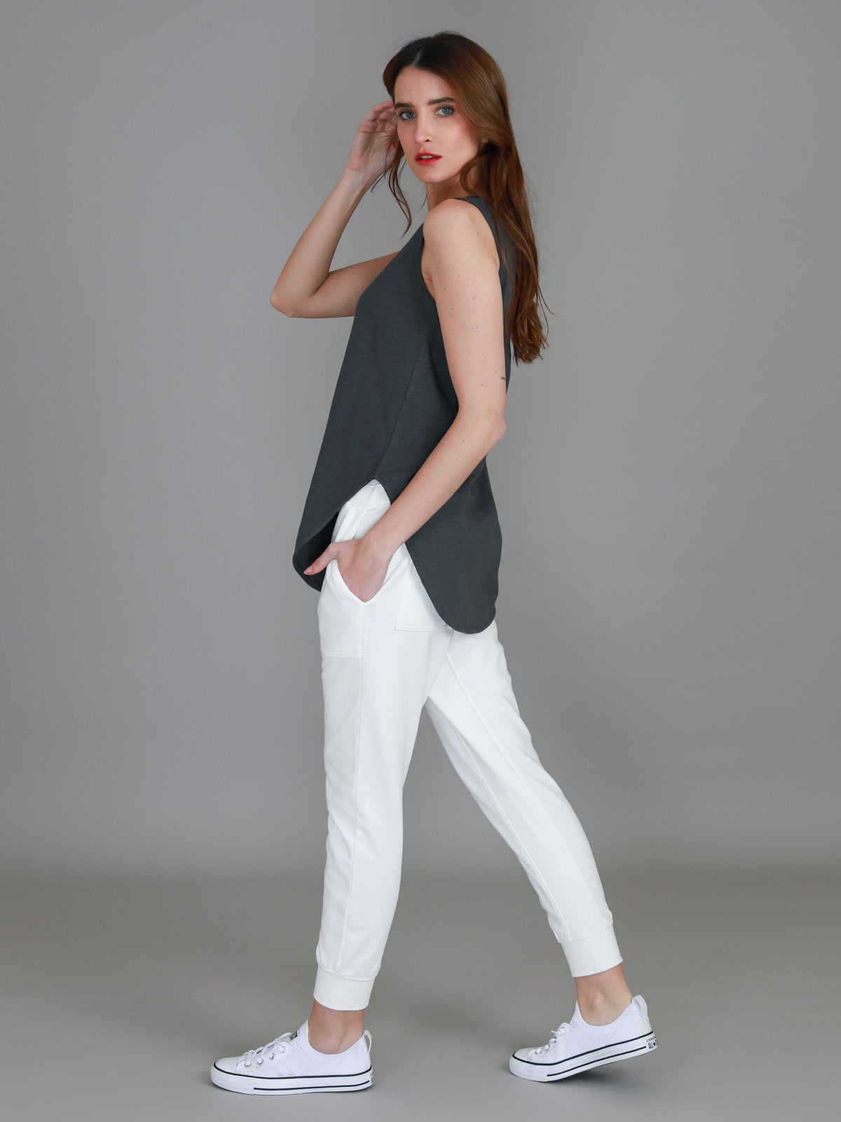 Fifi | Women's Longline Tank Top - Cotton Jersey