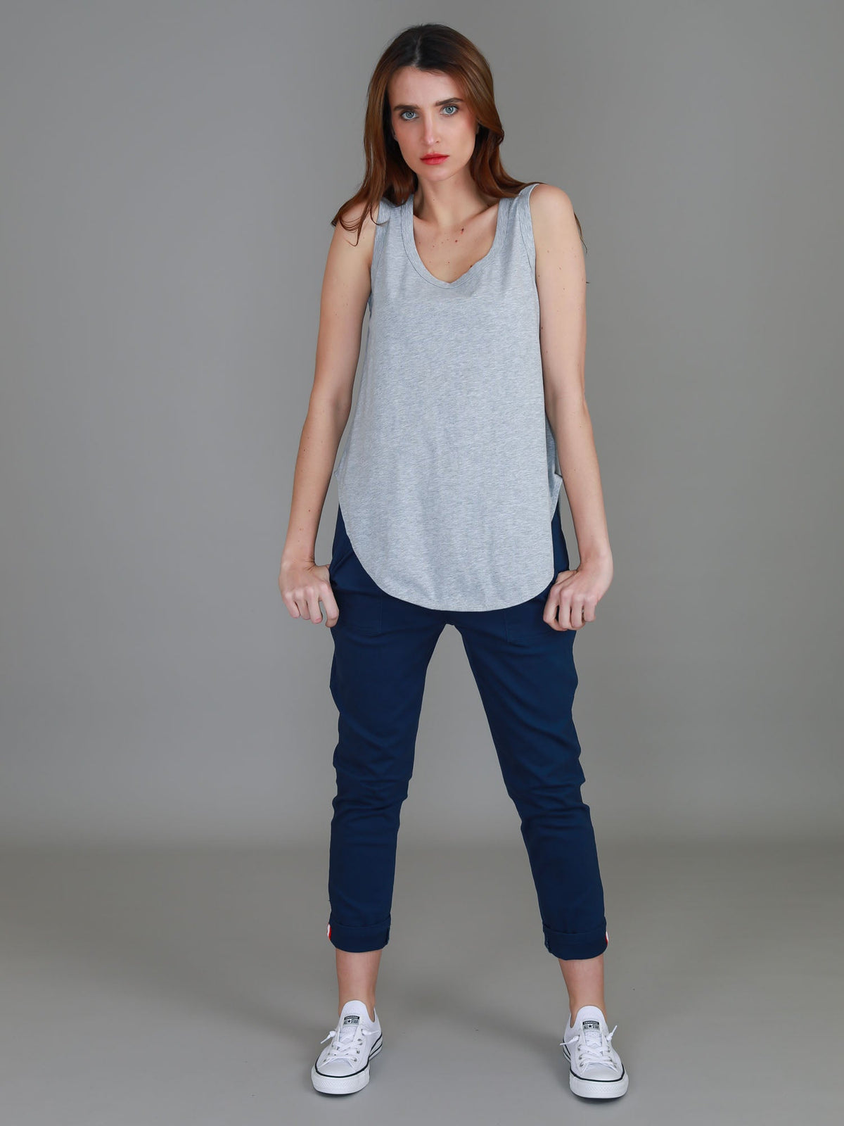 Fifi | Women's Longline Tank Top - Cotton Jersey
