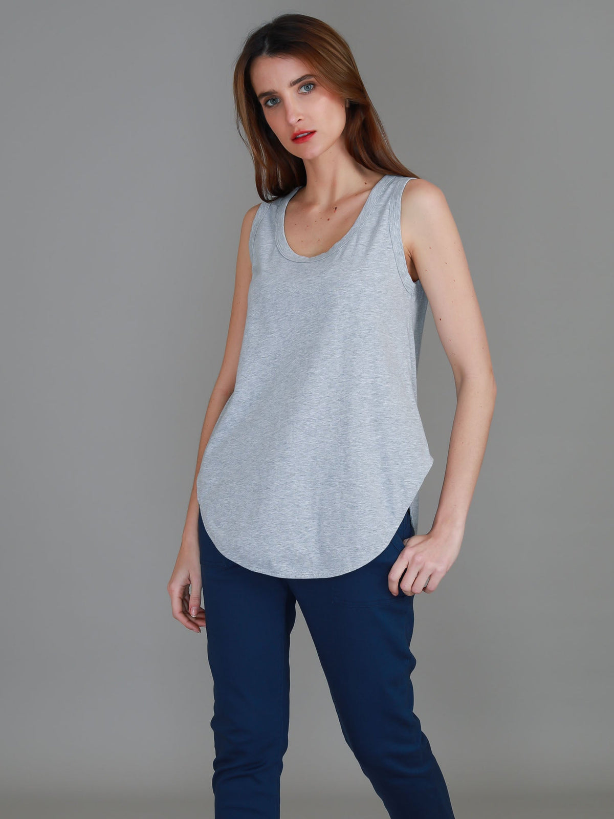 Fifi | Women's Longline Tank Top - Cotton Jersey