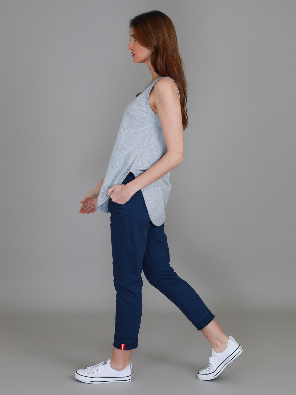 Fifi | Women's Longline Tank Top - Cotton Jersey